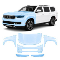 Антигравійна захисна бронеплівка за лекалами для Jeep Wagoneer WS 2022- передня частина авто (капот бампер крила))