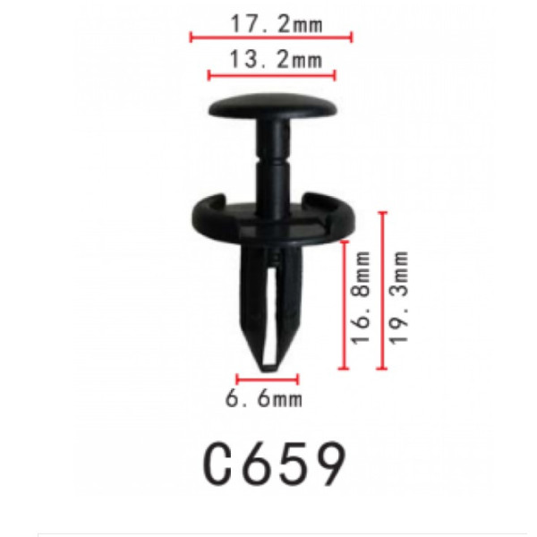 Клипса распорные Ford, Chevrolet, Chrysler, Jeep (6506008A-A, 6506008AA, 15149708, 11822) (C659)