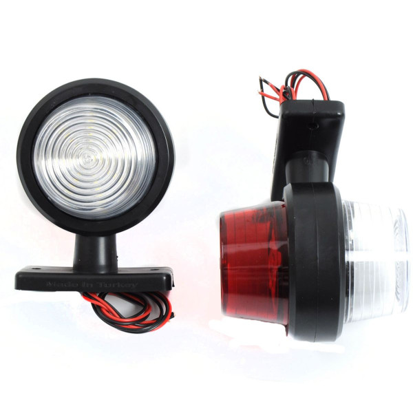 Габарит LED чебурашка 12/24V / большой 10 см / Крысный-Белый 2 шт (Л 034)