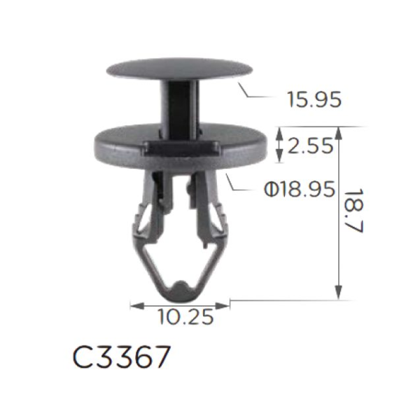 Кліпса кріплення бампера Ford, Chevrolet 5116530AA 15296830  (C3367)