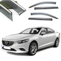Дефлекторы окон ветровики Benke для Mazda 6 GJ 2012- Хром Молдинг Из Нержавеющей Стали 3D (BMDM61423-W/S)