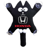 Игрушка на присоске Кот Саймон XL Honda Жирный Кот Черный (Цветной логотип 3D)