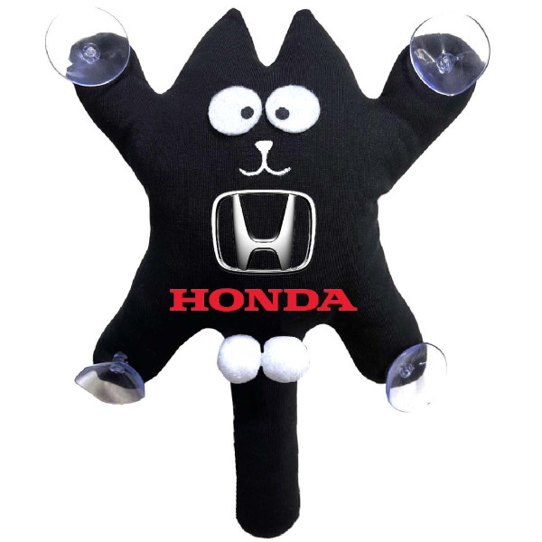 Игрушка на присоске Кот Саймон XL Honda Жирный Кот Черный (Цветной логотип 3D)