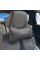 Подушка на подголовник с логотипом Audi Экокожа 3D Цветной лого Черная-Черный кант 1 шт