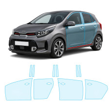 Антигравийная защитная бронепленка по лекалам для Kia Picanto JA facelift 2020- зоны дверей и стойки окон