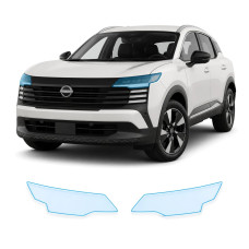 Антигравийная защитная бронепленка по лекалам для Nissan Kicks II 2025- оптика (фары и ПТФ)
