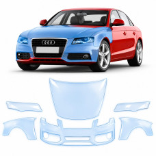 Антигравійна захисна бронеплівка за лекалами для Audi A4 B8 2008-2015 - передня частина авто (капот бампер крила))