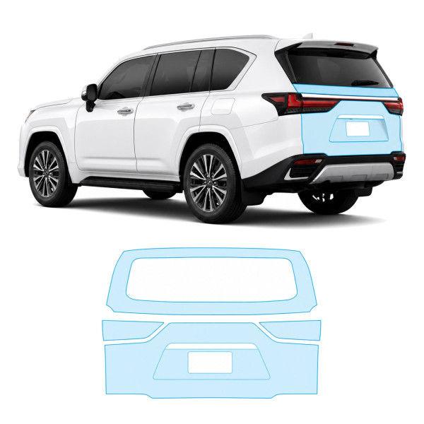 Антигравійна захисна бронеплівка за лекалами для Lexus LX J300 2021- зона кришки багажника