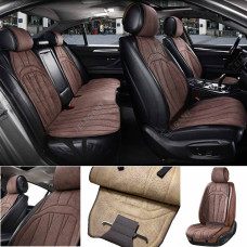 Накидки для сидений Алькантара Elegant ANCONA Коричнвые Полный Комплект (700 815)