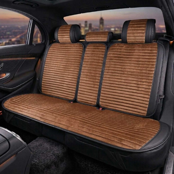 Накидки для сидений Алькантара Napoli Premium комплект Коричневые