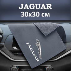 Флисовое полотенце для авто с логотипом Jaguar 30х30 см