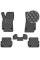 Коврики в салон Экокожа для Audi A6 С6 2006-2011 Черные 5 шт (Rombus)