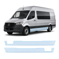 Антигравійна захисна бронеплівка за лекалами для Mercedes-Benz Sprinter W907 2018- нижня зона кузова пороги