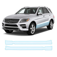 Антигравійна захисна бронеплівка за лекалами для Mercedes-Benz GLE W166 2011-2015 - нижня зона кузова пороги