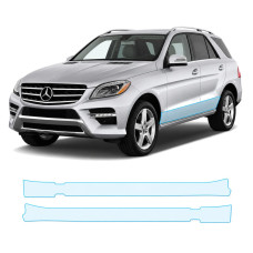 Антигравійна захисна бронеплівка за лекалами для Mercedes-Benz GLE W166 2011-2015 - нижня зона кузова пороги