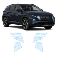 Антигравийная защитная бронепленка по лекалам для Hyundai Tucson NX4 2020-2023 - оптика (фары и ПТФ)