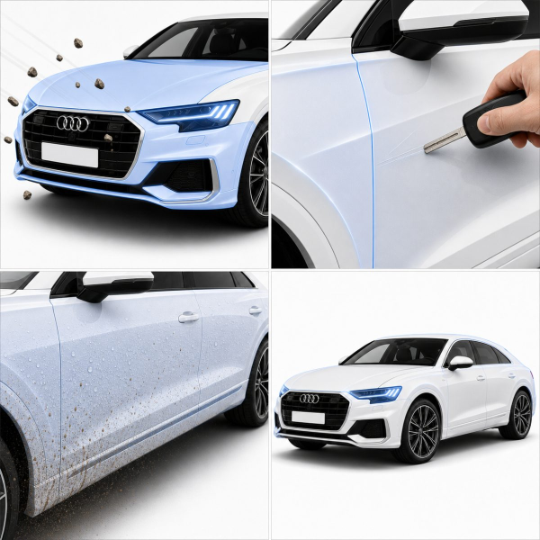 Антигравійна захисна бронеплівка за лекалами для Audi Q8 4M 2018-2023 - задній бампер