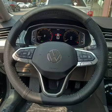 Чехол Оплетка Руля для Volkswagen Passat B8 / Golf 8 / Caddy / Touareg 2019-2022 Кожа (Модельная Выкройка)