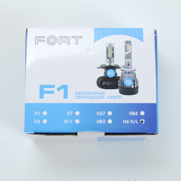 LED лампи автомобільні FORT F1 H4 радіатор 4000Lm/CSP Chip/28W/5000K/IP65/9-16V 2шт