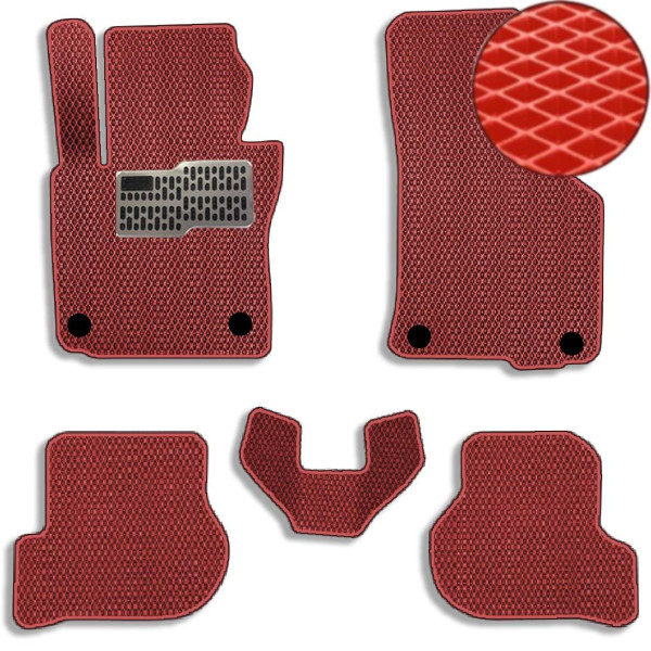 Килимки в салон EVA для Volkswagen Jetta V 2005-2010 з підп'ятником Червоні 5 шт