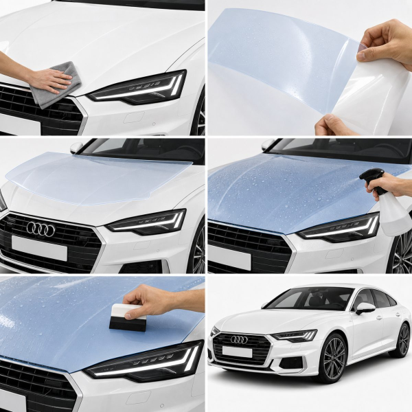 Антигравійна захисна бронеплівка за лекалами для Audi A5 F5 facelift 2020-2024 - задній бампер