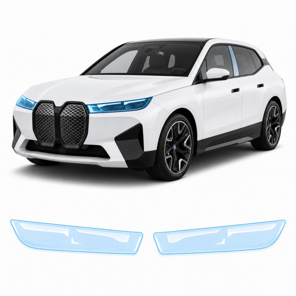 Антигравийная защитная бронепленка по лекалам для BMW iX I20 2021- оптика (фары и ПТФ)
