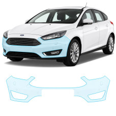 Антигравийная защитная бронепленка по лекалам для Ford Focus III facelift 2015-2018 - передний бампер