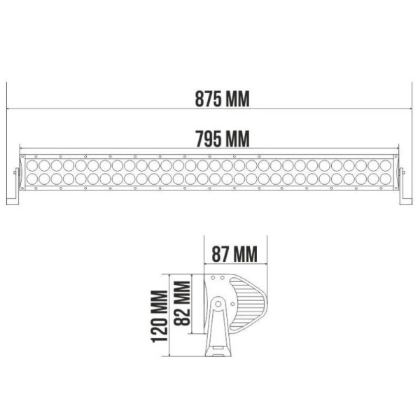Светодиодная Балка фара LED БЕЛАВТО / 1050x90x78 mm / 240W / 3W*80 / 10-30V / Ближний (BOL8003 Flood)