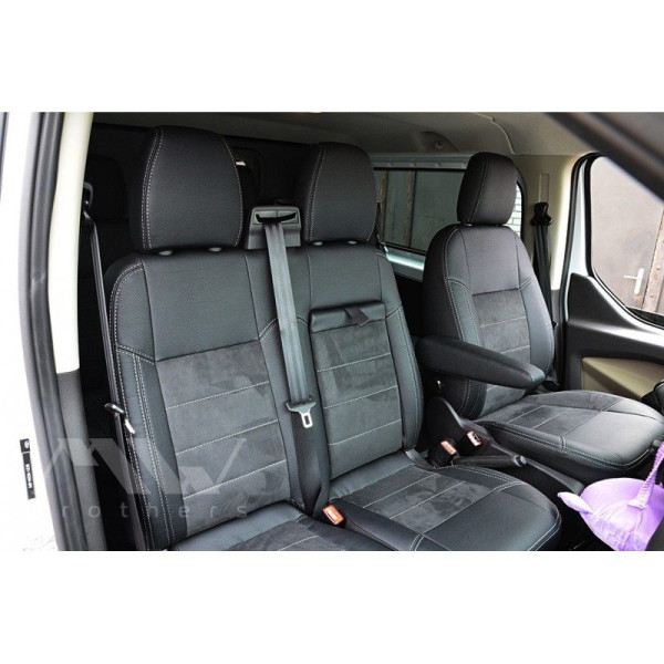Авточохли модельні MW Brothers для Ford Transit Custom (1+2) c 2012-2023 Серія Leather Style