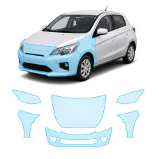 Антигравійна захисна бронеплівка за лекалами для Mitsubishi Colt/Space Star VII facelift 2016-2023 - передня частина авто (капот бампер крила))