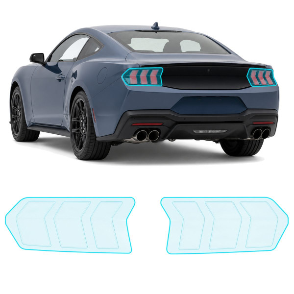 Антигравийная защитная бронепленка по лекалам для Ford Mustang S650 2024- задние фонари стопы