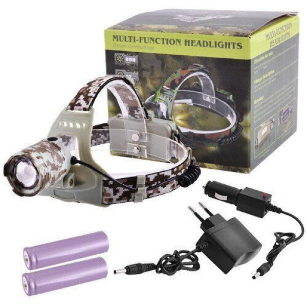 Фонарик налобный POLICE 2130-T6 / CREE Military / 220V / 12V Zoom