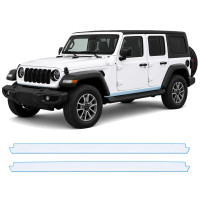 Антигравийная защитная бронепленка по лекалам для Jeep Wrangler JL facelift 2024- нижняя зона кузова пороги