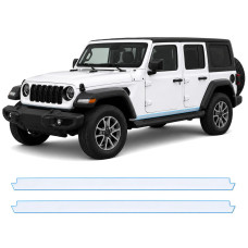 Антигравийная защитная бронепленка по лекалам для Jeep Wrangler JL facelift 2024- нижняя зона кузова пороги
