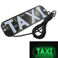 LED Табличка TAXI 12V Зелений 19 x 6 см (З Прикурюванням)