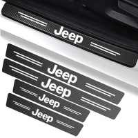 Захисна плівка накладка на пороги для Jeep Чорний Карбон 4 шт