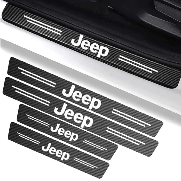 Захисна плівка накладка на пороги для Jeep Чорний Карбон 4 шт