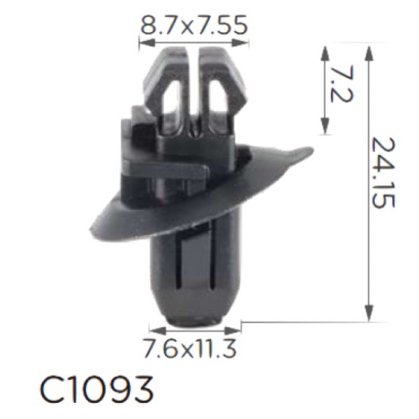 Кліпса кріплення молдингу Крила TOYOTA LEXUS (75393-60030 7539360030 15810) C1093