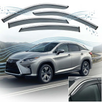 Дефлектори вікон вітровики Benke для Lexus RX 2016- Хром Молдинг Із Нержавіючої Сталі 3D (BLXRX1623-W/S)
