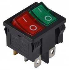 Кнопка Перемикач клавішний 12V (On/Off) 6 Контакт Червона-Синя №146