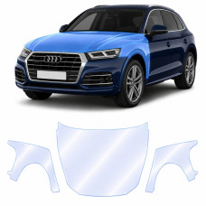 Антигравийная защитная бронепленка по лекалам для Audi Q5 FY 2017-2020 - капот и передние крылья