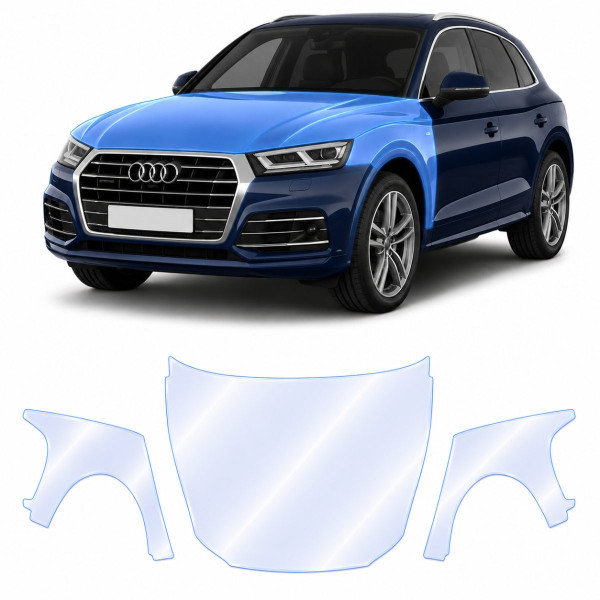 Антигравийная защитная бронепленка по лекалам для Audi Q5 FY 2017-2020 - капот и передние крылья