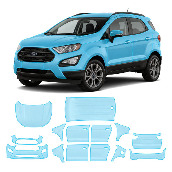 Антигравийная защитная бронепленка по лекалам для Ford EcoSport II facelift 2018-2023 - полный кузов