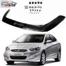 Дефлектор капоту мухобійка для Hyundai Accent Solaris 2010-2014 Євро Кріплення (Vip Tuning) HYD20
