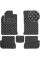 Килимки в салон Екошкіра для Ford Fiesta Хечбек 2002-2008 Сірі 5 шт (Rombus)
