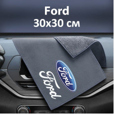 Флисовое полотенце для авто с логотипом Ford 30х30 см