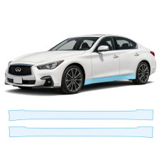 Антигравійна захисна бронеплівка за лекалами для Infiniti Q50 V37 facelift 2018-2023 - нижня зона кузова пороги