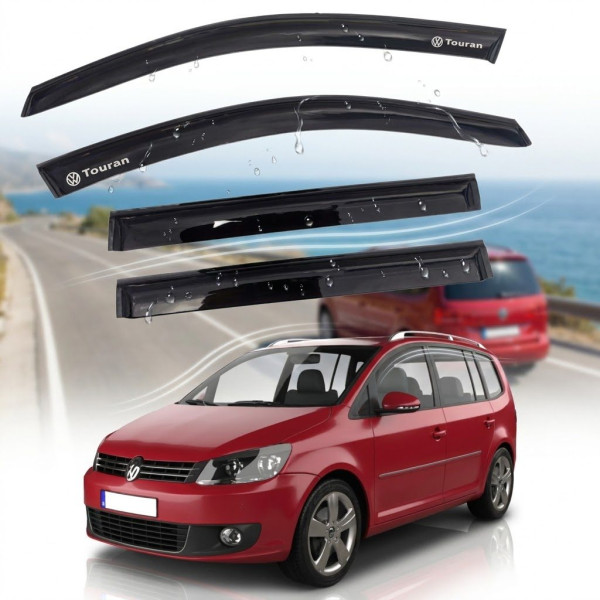 Дефлекторы окон ветровики Volkswagen Touran II 2010-2015 Минивэн Скотч 3M Voron Glass
