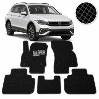 Килимки у салон EVA для Volkswagen Tiguan II USA Allspace 2015- з підп'ятником Чорні 5 шт