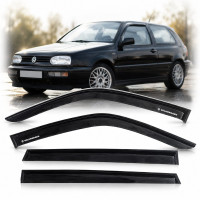Дефлектори вікон ветровики Volkswagen Golf III 1991-2002 Хечбек Скотч 3M Voron Glass